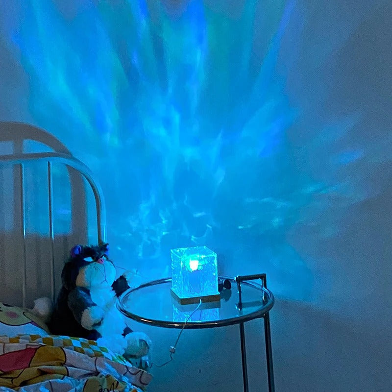 Dynamic Rotating Water Ripple Projector Night Light