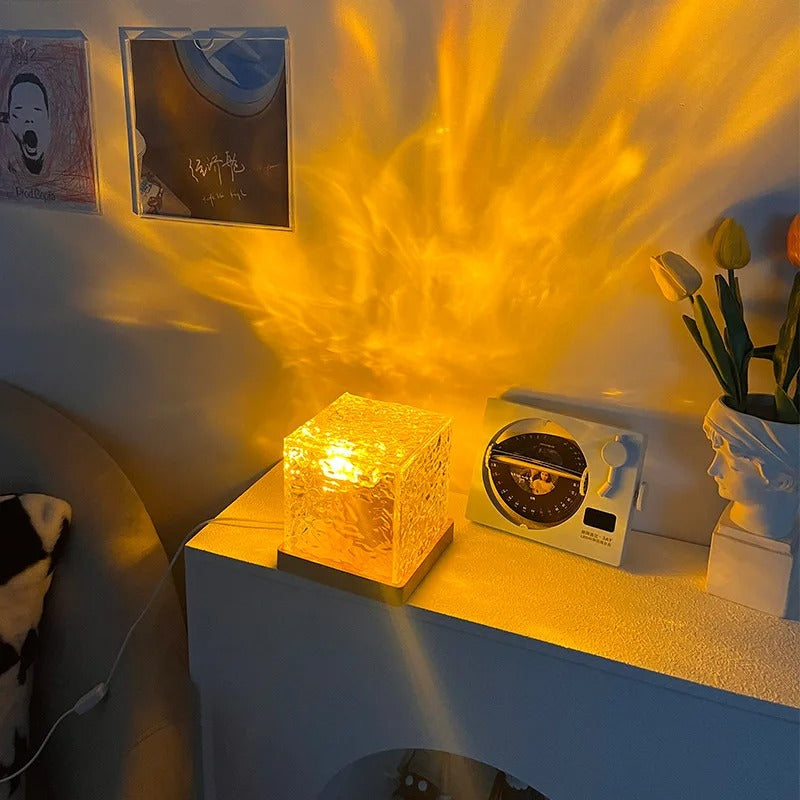 Dynamic Rotating Water Ripple Projector Night Light