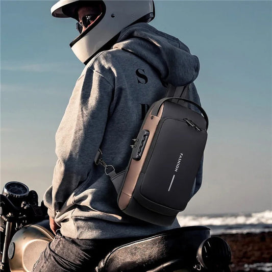 Anti-theft Men Motorcycle Sling Bag